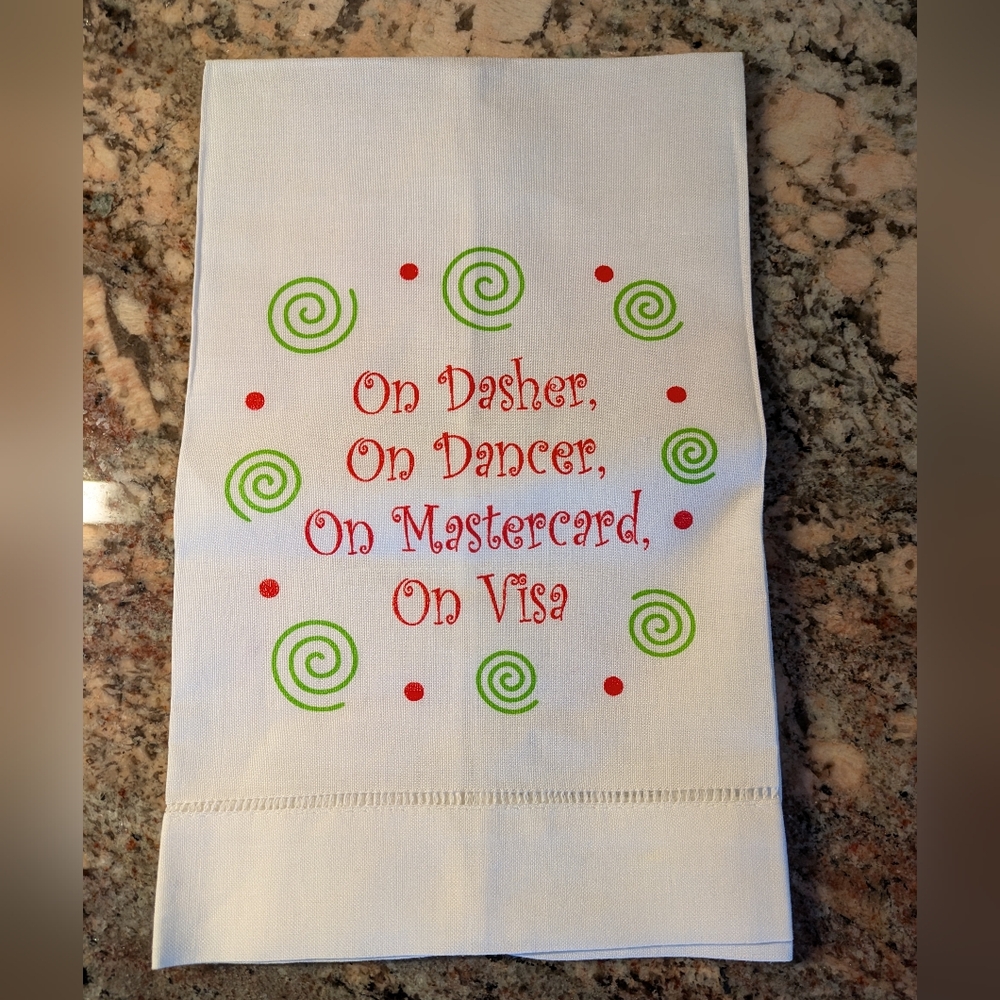 2/$18 NWOT Funny Holiday Hand Towel - Picture 1 of 5